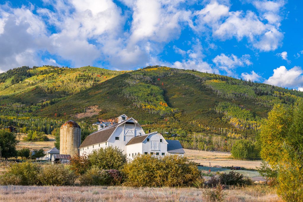 Park City, Utah, USA farm and landscape.